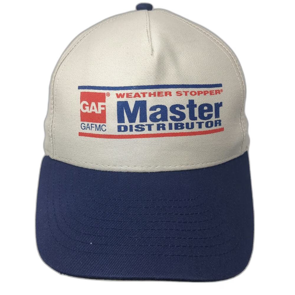 Mohr's GAF Weather Stopper Master Distributor Hat Beige Blue One Size Snapback